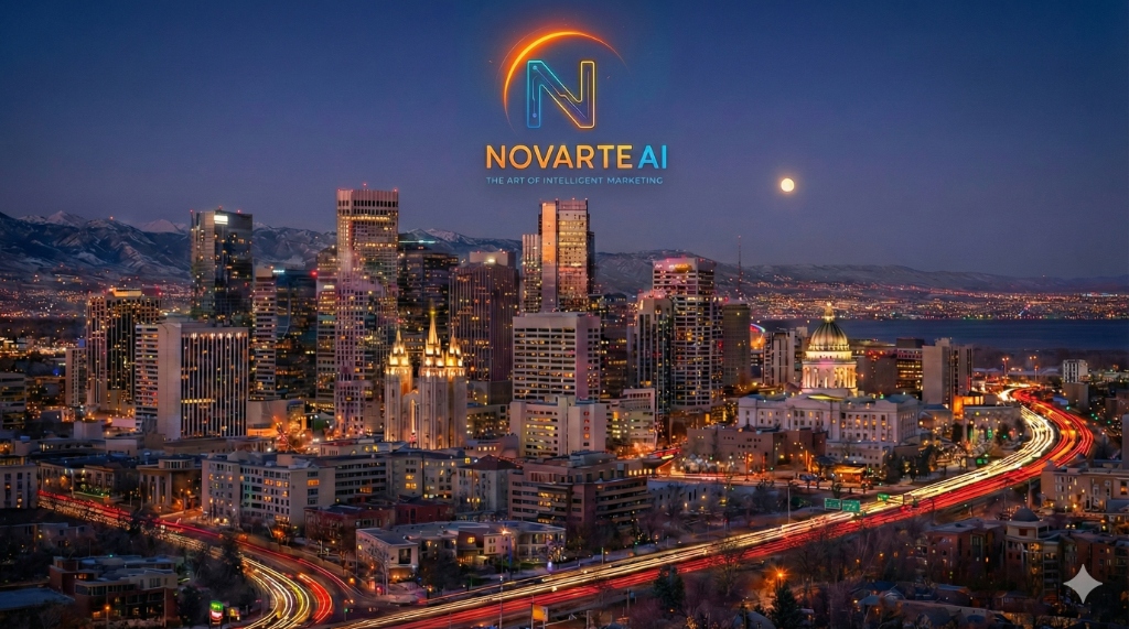 Salt Lake City Skyline at Night - Novarte AI Territory